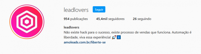 Como vender no Instagram como Afiliado: Perfil leadlovers